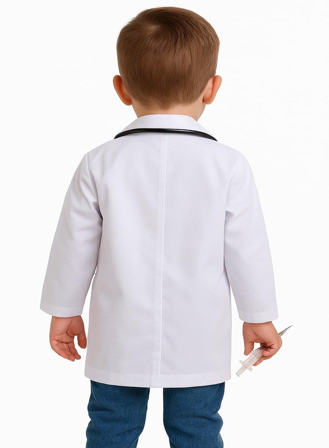Fancy Agents Doctor Dress for kids |surgeon dress for boys and girls | Kids Doctor Costume Set with Stethoscope, Mask, and Injection for School Annual Functions, Role Play, and Special Events - Image 2